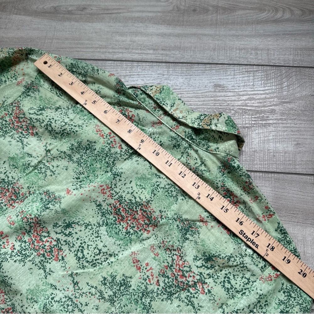 VTG 70's Montgomery Ward Long Sleeve Button Up Shirt Green Hipster Festival - Picture 5 of 16